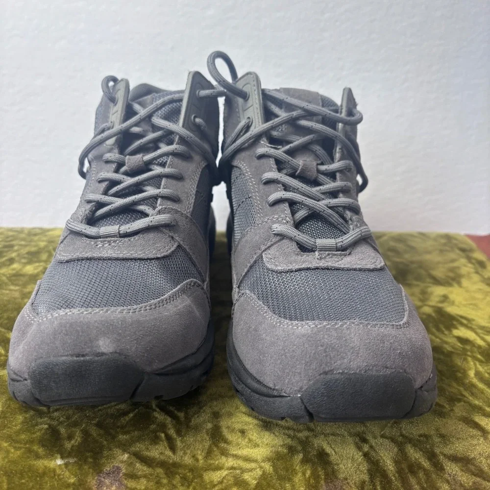 LANDSEND Hiking Boots Mens Grey Water Repellent Outdoor Suede Mesh Size‎ 10 NWOB
